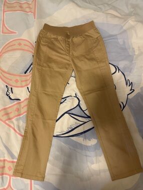 Beige Slim Leg Trousers Women’s / Camel Smart Casual Trousers Elastic Waist